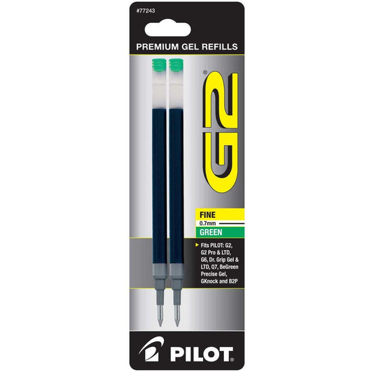 REFILL GEL INK G2 FINE GREEN PQ.2
