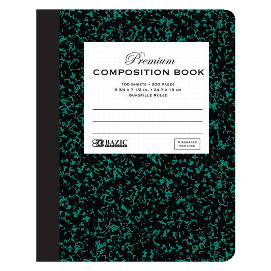 COMPOSITION BOOK 5-1" QUAD-RULED PREMIUM MARBLE