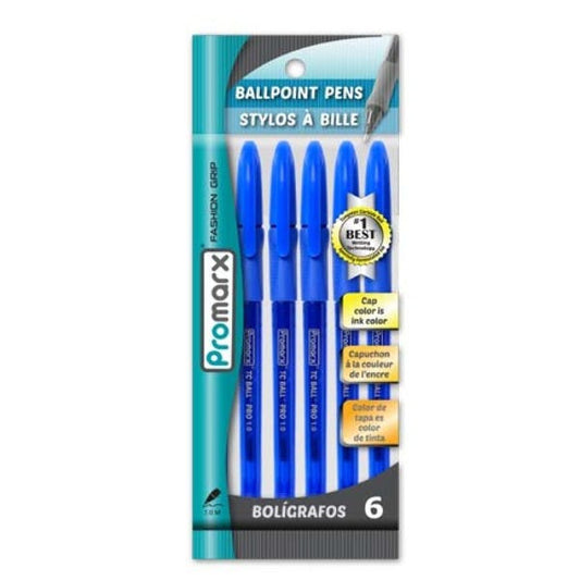 PRO GRIP STICK PENS BALL POINT 1.0MM BLUE PQ.6