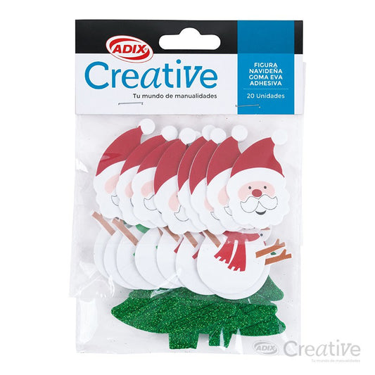 FIGURAS NAVIDEñAS GOMA EVA ADHESIVAS 20PCS