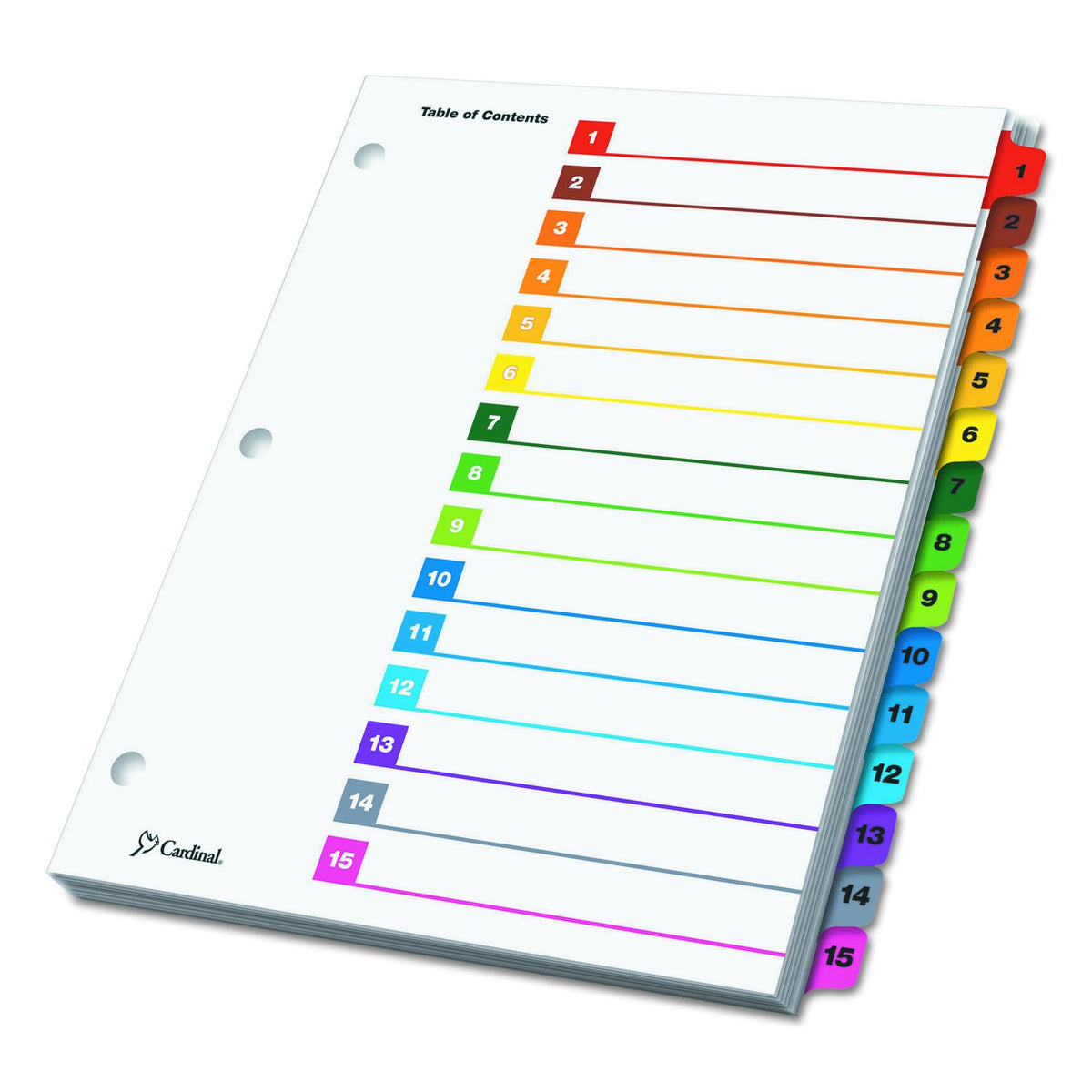 Printiable Index Divider 15 Tab Asst Letter