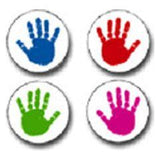 STICKER HANDPRINTS MULTICOLOR CHART 810 STICKERS