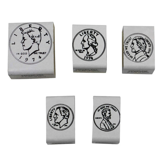 COIN STAMPS - HEADS - SET OF 5