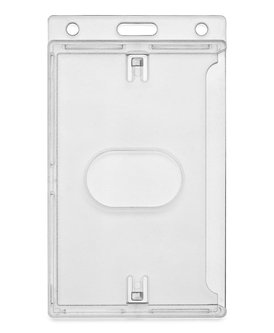 Badge Holder Rigid Ver 2.125" x 3.375" Insert Frosted