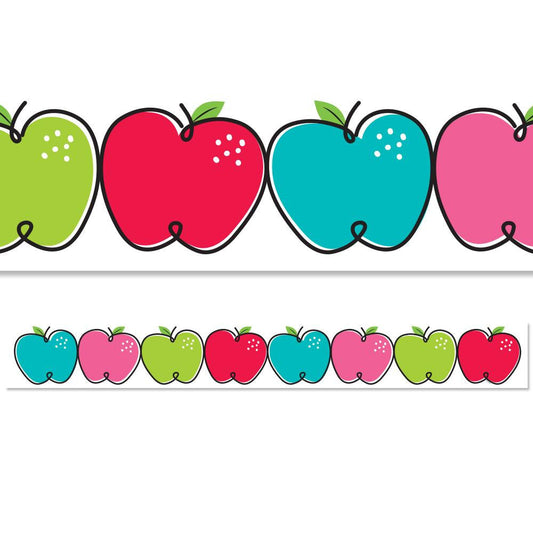 Border Doodle Apples 48 ft. 24 Strips