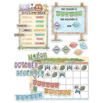 SAFARI FRIENDS CALENDAR SET BULLETIN BOARD