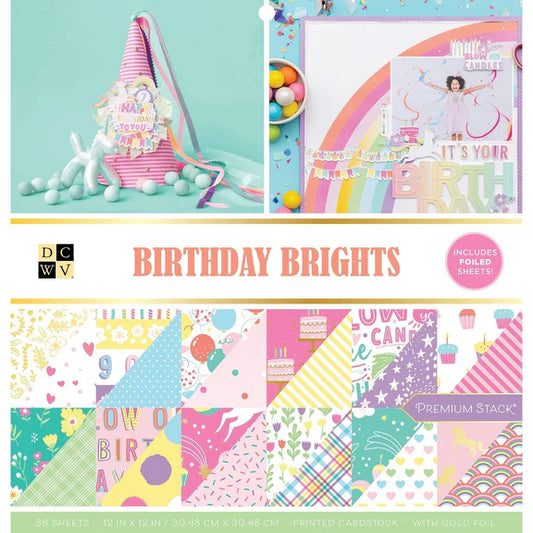 BIRTHDAY BRIGHTS CARDSTOCK 12"X12"