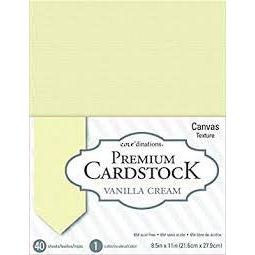 VANILLA CREAM CARDSTOCK CANVAS 8.5X11 40 PACK 65LB
