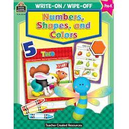 NUMBERS, SHAPES AND COLORS WRITE ON/WIPE OFF PK