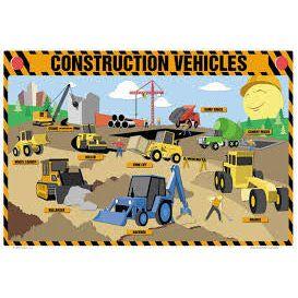 CONSTRUCTION VEHICLES PLACEMAT 17.5''X12''