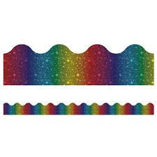 BORDER SCALLOPED RAINBOW FOIL