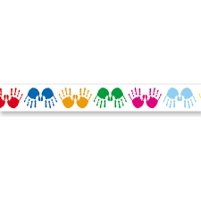 BORDERS STRAIGHT COLORFUL HANDPRINTS