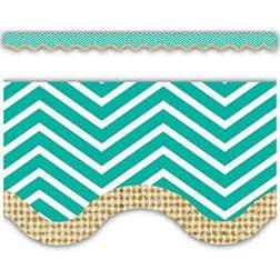 CHEVRON BURLAP SCALLOPED BORDER