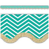 CHEVRON BURLAP SCALLOPED BORDER