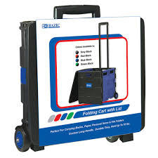 FOLDING CART ON WHEELS WHIT LID BLUE