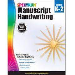 SPECTRUM MANUSCRIPT HANDWRITING WORKBOOK GRADE K-2