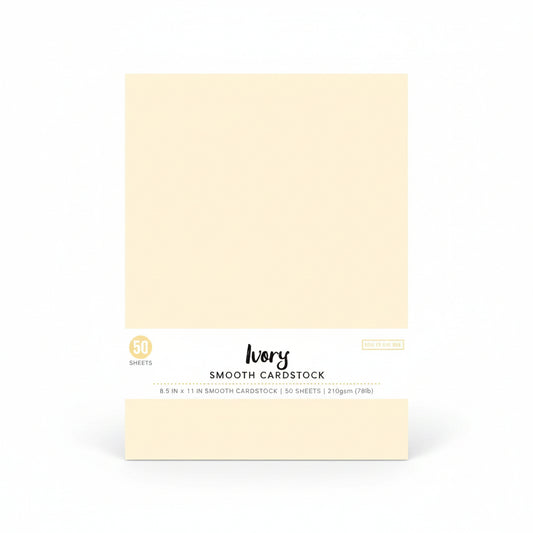 Paper Pad Cardstock Smooth Ivory 8.5x11'' 50 Sheet