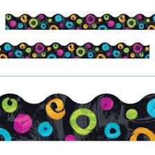 COLOR HARMONY SWIRL DOTS BLACK BORDER