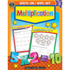 MULTIPLICATION WRITE-ON WIPE-OFF BOOK GRADE 3