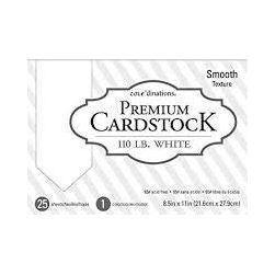 WHITE CARDSTOCK SMOOTH 8.5X11 25 PACK 110LBS