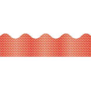 BORDERS SCALLOPED RED SPARKLE