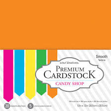 CANDY SHOP CARDSTOCK SMOTH 12X12 20 PACK 65LBS