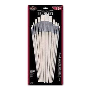 RB FLAT BRISTLE WHITE BRUSH (PQ.12) RSET-9601