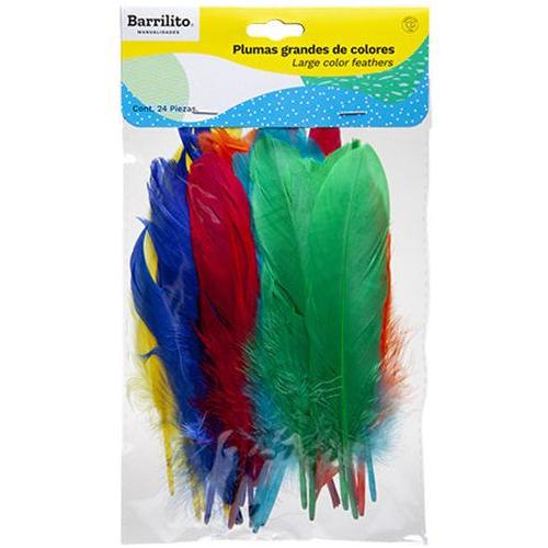 PLUMAS GRANDES DE COLORES 24 PCS