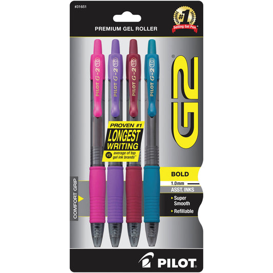 G2 GEL PEN BOLD 1.0 ASSORTED COLORS PQ.4