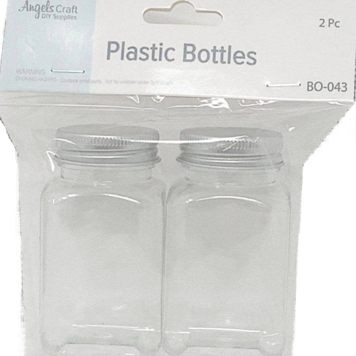 PLASTIC SQUARE BOTTLE 2 CT