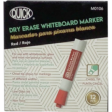 WHITEBOARD MARKER RED 12 PC