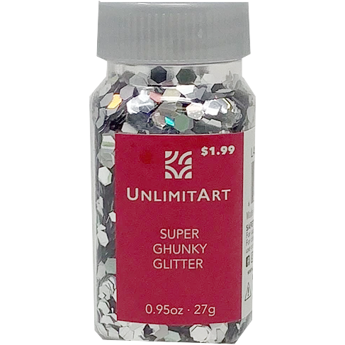 CHUNKY GLITTER LASER SILVER