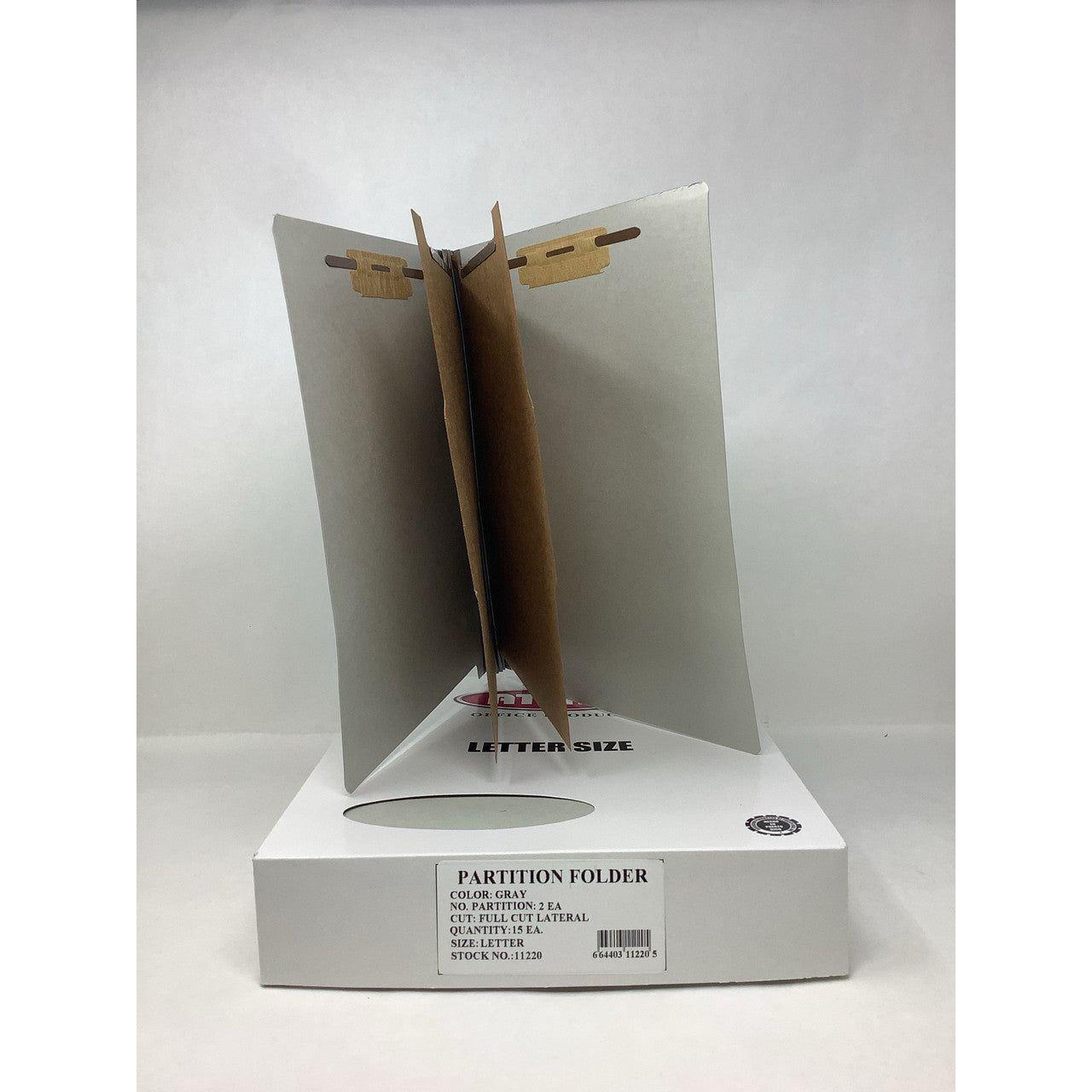 2 PARTITION FOLDER LATERAL GRAY LETTER BOX/15