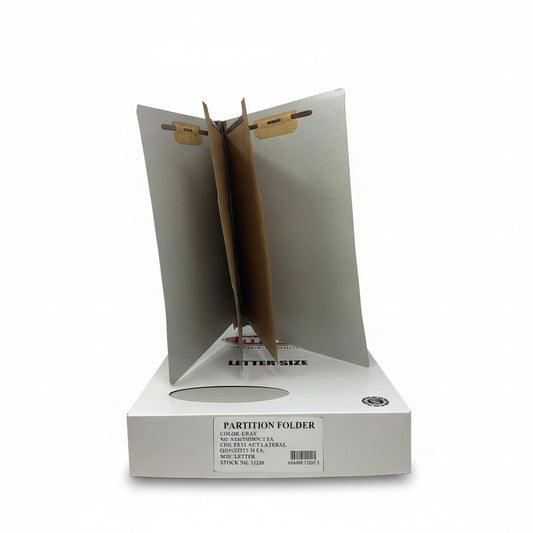 2 Partition Folder | Lateral | Gray | Letter | Box/15