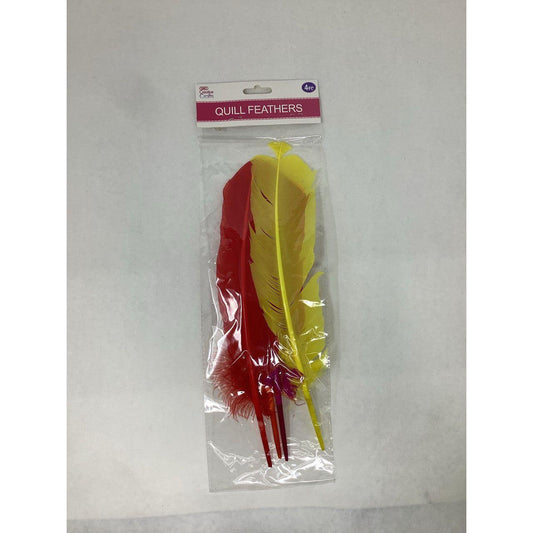 QUILL FEATHER 10"-12" 4PC MIXED HOT