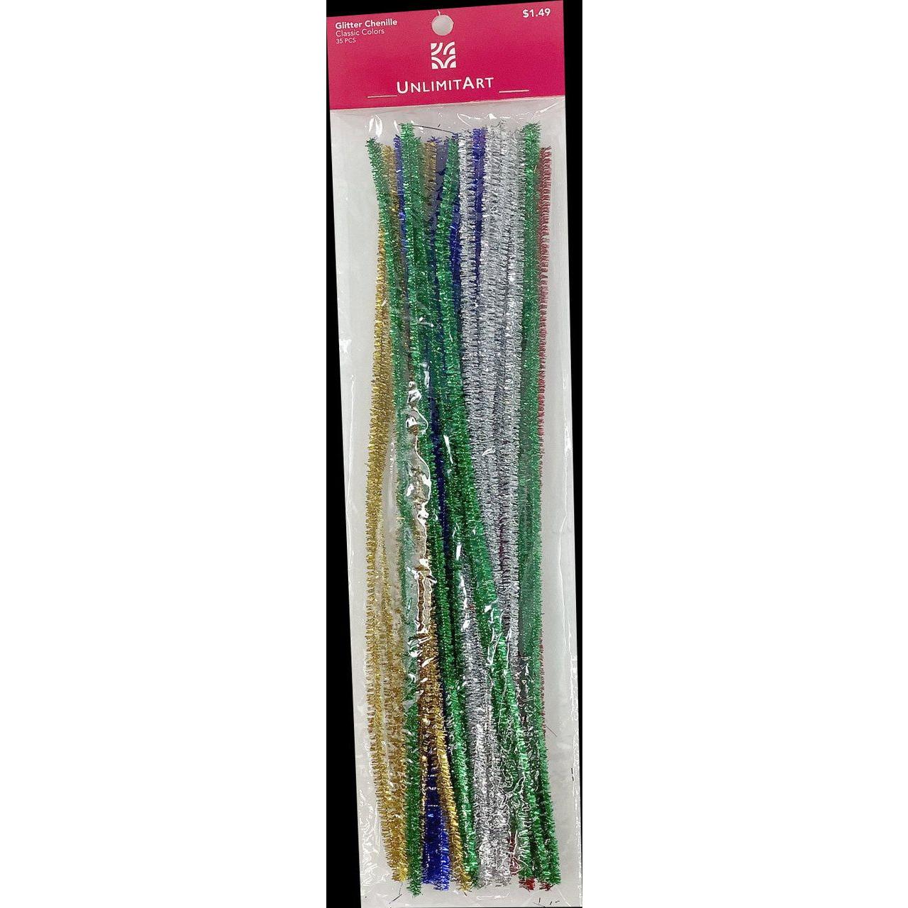 METALLIC CHENILLE CLASSIC COLORS ASSORTED 6MM 35PC