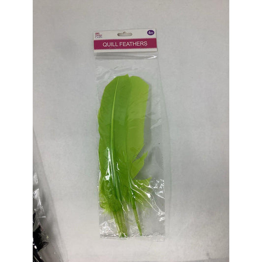 QUILL FEATHER 10"-12" 4PC LIGHT GREEN