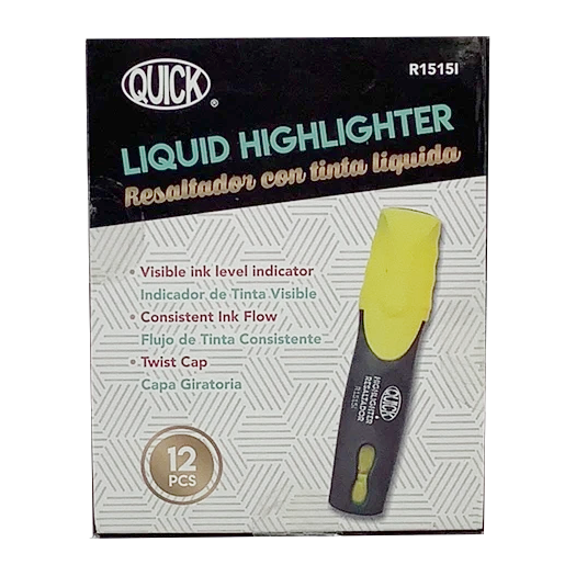 HIGHLITER YELLOW FLAT BODY LIQUID