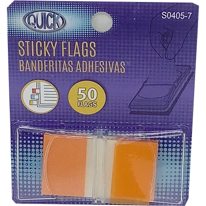 STICKY FLAGS ORANGE 50PK