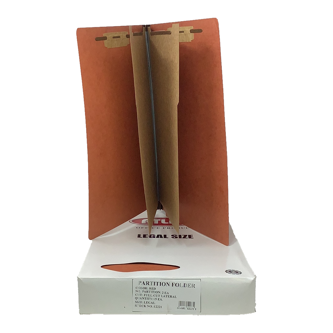 2 PARTITION FOLDER LATERAL RED LEGAL BOX/15