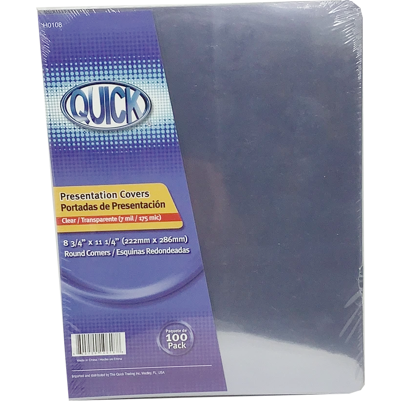 COVER ENCUADERN REDOND CLEAR 7ML 8-3/4X11 CJ.100