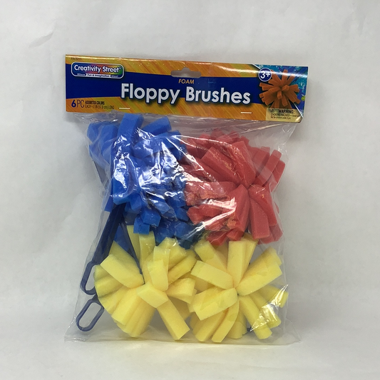 FLOPPY BRUSHES 7" ASSORTED COLORS 6/PK