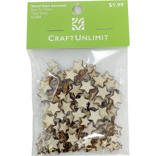 WOOD STARS ASSORTED SIZES