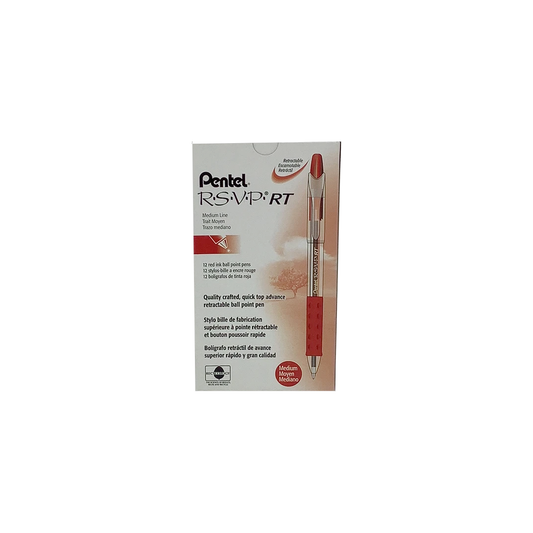 RSVP PEN RED MED RETRACTABL (CJ.12)