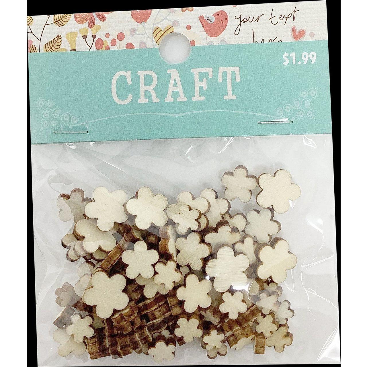 WOOD FLOWER ASSORTED SIZES