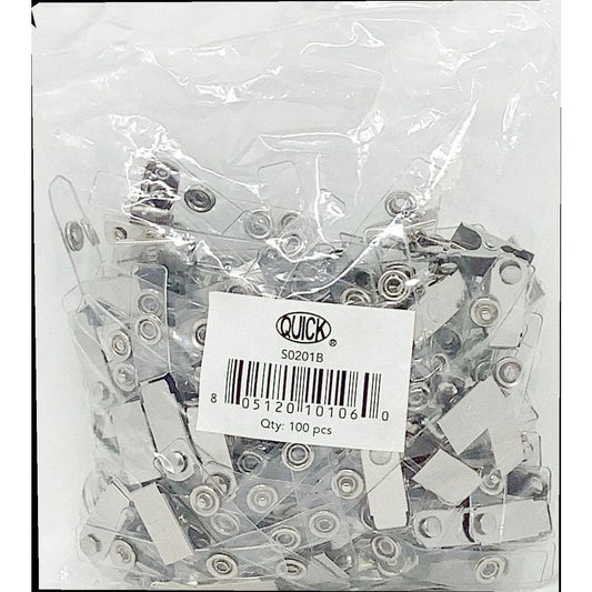 ID CLIPS W/STRAP CLEAR PQ.100