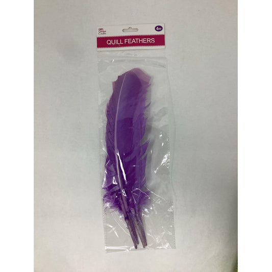 QUILL FEATHER 10"-12" 4PC LAVENDER
