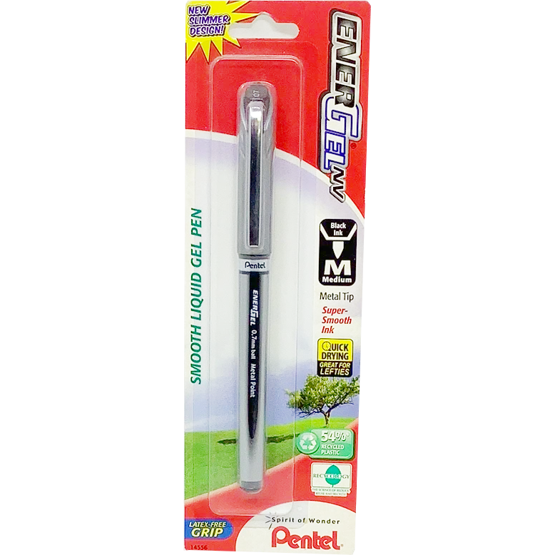 ENERGEL NV LIQUID GEL PEN BLACK MEDIUM