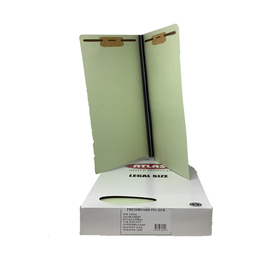 Pressboard Folder | Lateral | 2 Fastener | Letter | Green