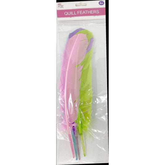 QUILL FEATHER 10"-12" 4PC MIXED LIGTH